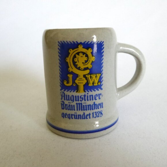 VINTAGE AUGUSTINER BRAU MUNCHEN MINIATURE CERAMIC GERMAN BEER STEIN (NEW) - Picture 7 of 7